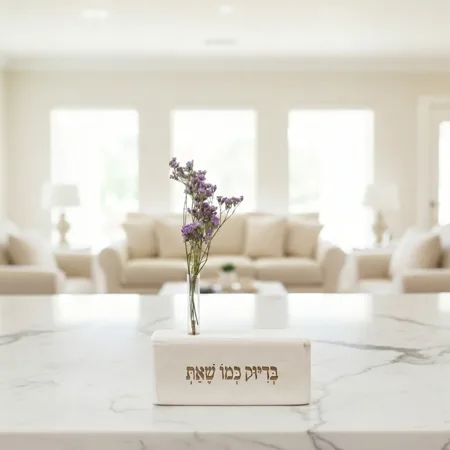 וייזבלוק פרחוני – בלוק עץ אורן בעבודת יד עם חריטה מעצימה: "בדיוק כמו שאת" | מתנה מרגשת לאהבה עצמית וקבלה